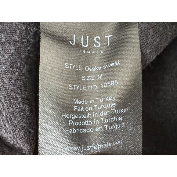 JUST FEMALE Womens Sweatshirt Black OSAKA TIGERS Pullover Spellout Size M - Picture 5 of 9